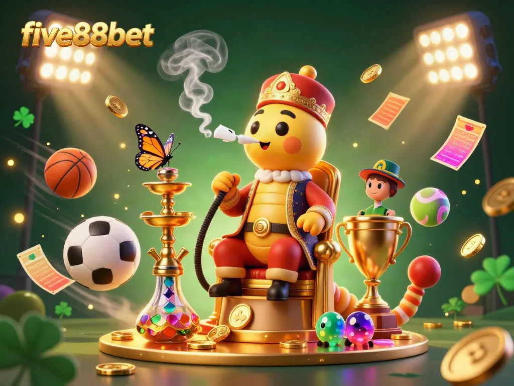 Experience exciting gameplay and rewards at five88bet with a vibrant casino-themed illustration.