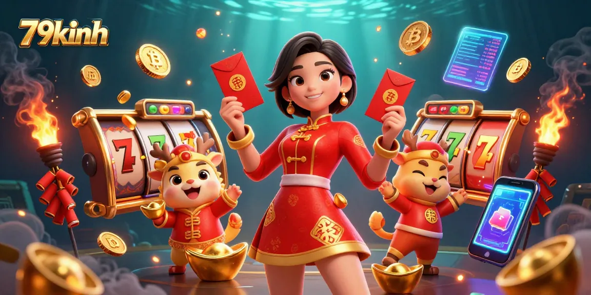 Engage with thrilling gameplay at 79kinh's vibrant slot scene filled with festive elements.
