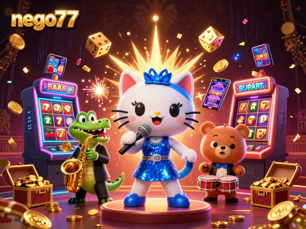 Spin the reels at nego77 as colorful characters bring the vibrant casino atmosphere alive!