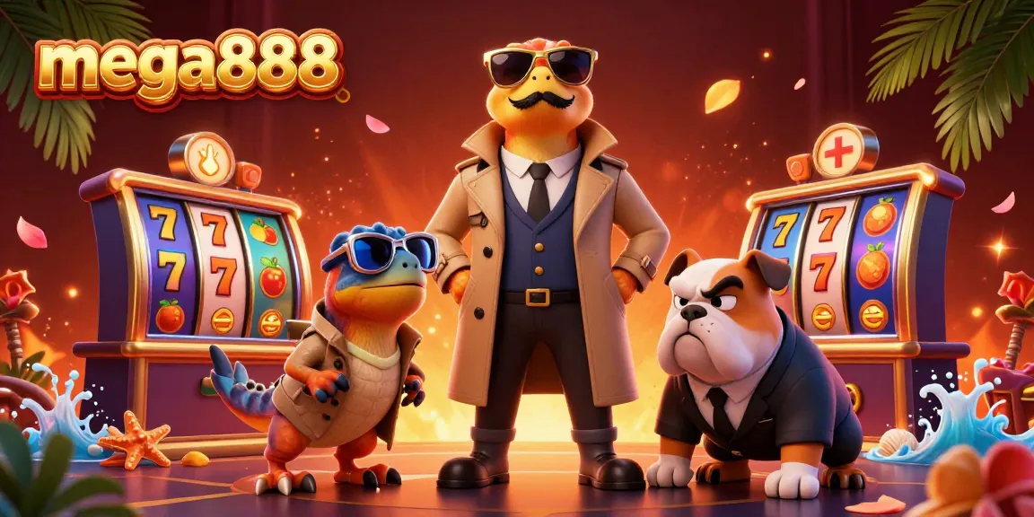 Experience thrilling gameplay with mega888 in this vibrant 3D casino scene filled with excitement.