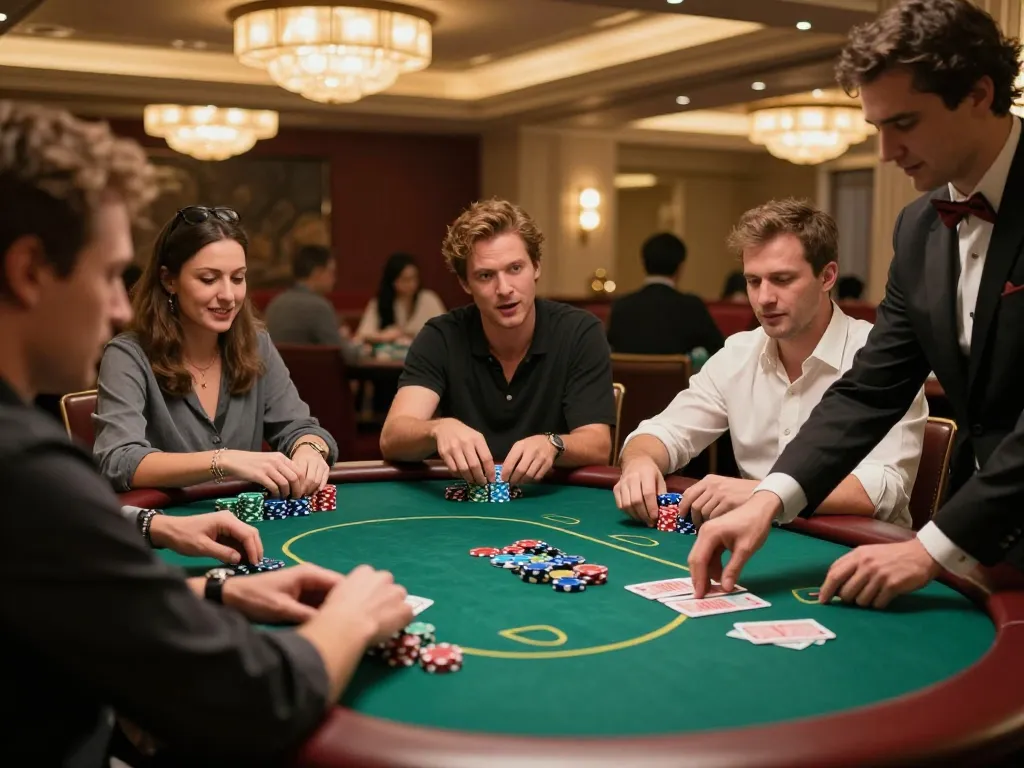 Bestweddingbackdrops showcases players enjoying a thrilling poker game in a vibrant casino atmosphere, engaging strategy and excitement.