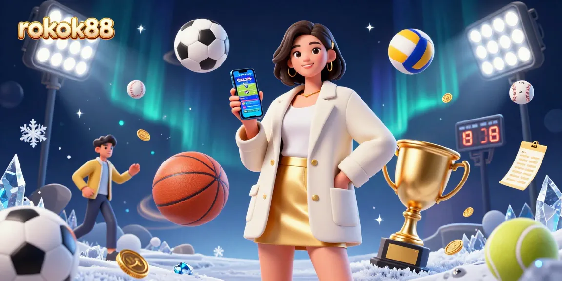 Experience winning excitement with rokok88 through immersive sports betting illustrated in 3D.