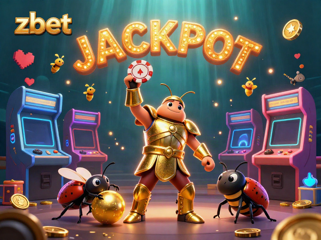 Engage in thrilling gameplay with zbet, featuring a heroic beetle and exciting casino elements.