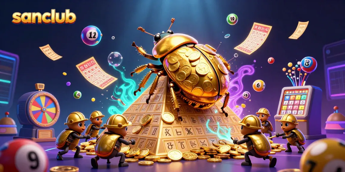 Experience thrilling casino action with sanclub in an exciting 3D illustration filled with vibrant game elements.