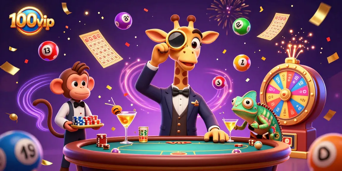 Experience the excitement of 100vip with a high-roller giraffe and dynamic gambling elements.