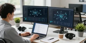 快連網路優化專家在現代工作空間中使用先進工具分析性能數據
