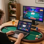 Player engaging with online poker at home showcasing the fun of gambling at wittehomesolutions.