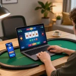 Engaging online poker game on 789WIN casino app with vibrant graphics and personalized setup.