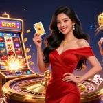 Menangkan dengan slot gacor hari ini di adegan kasino yang semarak ini menampilkan dealer yang elegan dan elemen permainan yang mendebarkan.
