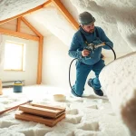 Get expert spray foam insulation advice while a contractor works in an attic.