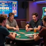 LUCK8 online gambling experience with friends enjoying a vibrant virtual casino game atmosphere.