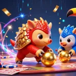 Engage in bayitoto togel online with rival pangolins rolling golden balls and bursting with excitement.