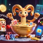 Experience thrilling gambling with MPO08 LINK ALTERNATIF in a dynamic casino illustration.