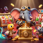 Engage with luck8vip by spinning vibrant slot reels and chase jackpots in a dynamic casino scene.