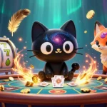 Experience thrilling wins at web sunwin with unique cosmic casino elements in this vibrant illustration.