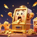 Experience the thrill of C 168 as a golden slot machine hits the jackpot with coins raining down.