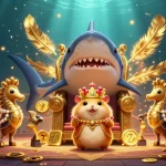 Spin the slot reels with the fierce hamster king enjoying a vibrant casino atmosphere.