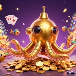 Sbobet88 ignites excitement with a golden kraken submarine amid energetic casino elements.