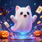 Engage with MM88's haunted casino adventures featuring a ghost cat and vampire bat.