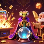 Bet on O8's exciting slot machines with a vibrant display of jackpot celebrations and mystical elements.