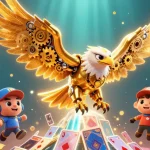 Engage in thrilling ALO8 games with 3D characters diving through holographic cards and sports elements.