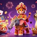 Play slots and win with datum amidst vibrant celebration and compelling casino elements.