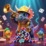 Spin and win big with exciting slot games surrounded by joyful characters and vibrant casino elements.